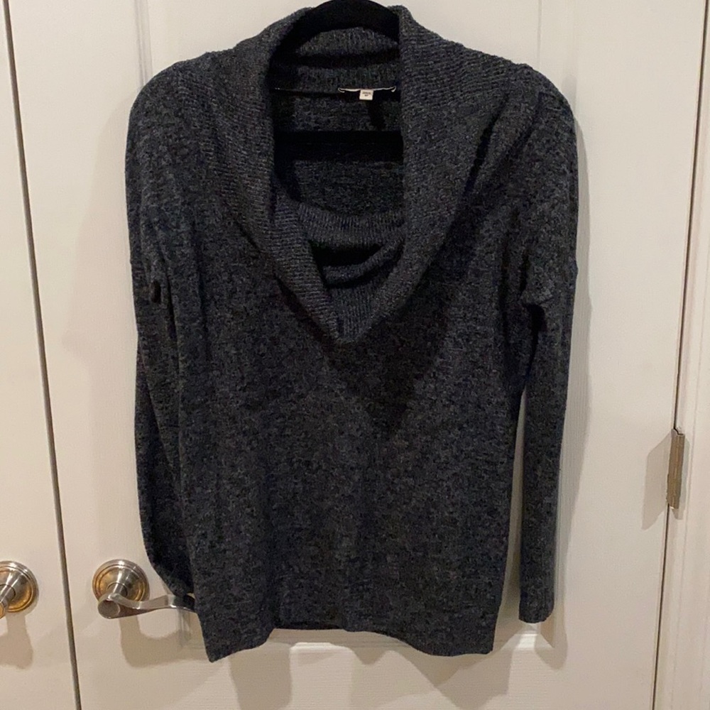 Express OneEleven Grey Off Shoulder Cowl Neck Sweater